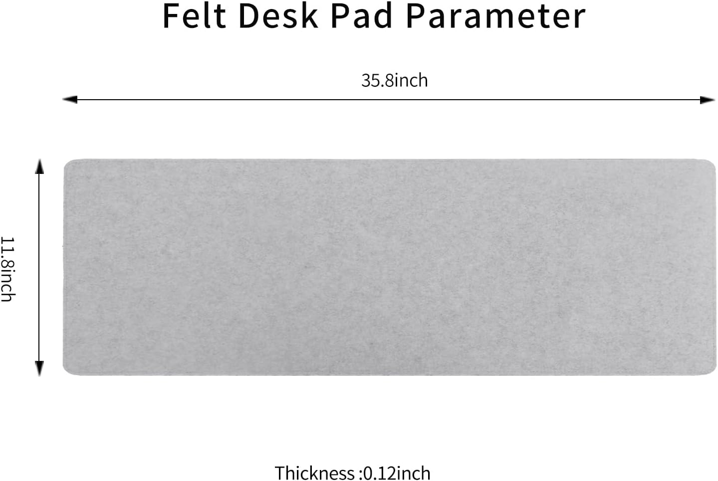 Felt Desk Mat | Computer Mat for Desk(36x12Inches) | Large Felt Mouse Pad and Keyboard Mat | Desk Protector for Office | Dark Gray