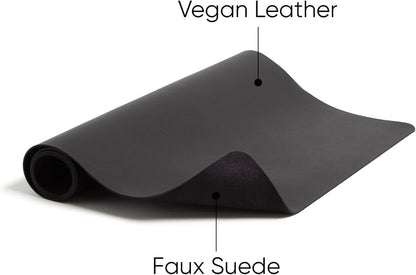 Smead Desk Pad, Vegan Leather Desk Mat with Non-Slip Faux Suede Backing, Perfect Desk Organizer for Office Decor, 31.5” x 15.7” Medium, Sandstone (64831)