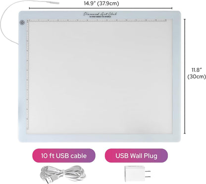 DIAMOND ART CLUB - NEW A4 Light Pad, USB LED Light Board for Diamond Painting and DIY Crafting, Diamond Art Tools and Accessories, 14.1" x 10.6"
