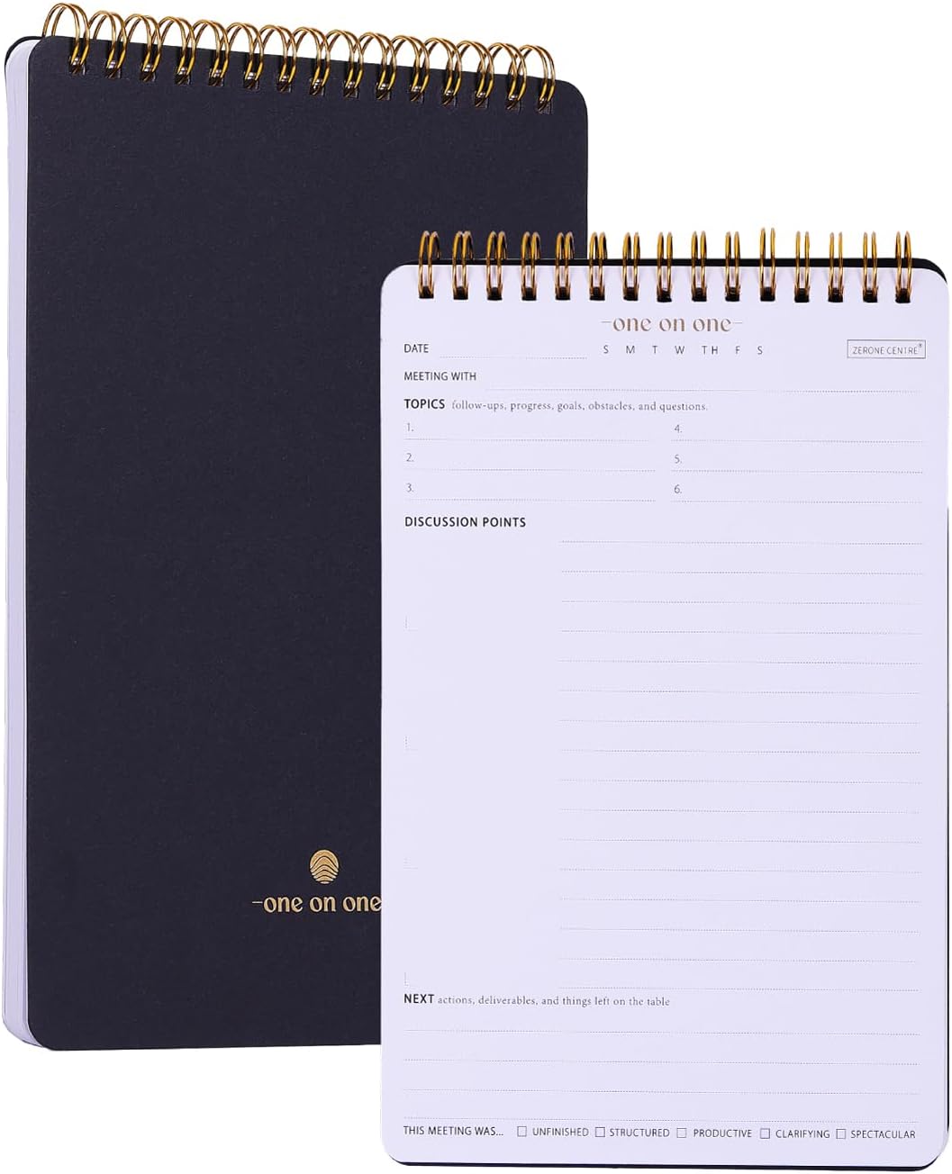 ZERONE CENTRE Productivity Weekly Planner - 54 Sheets Dashboard Spiral Deskpad Has 6 Focus Areas to List Tasks for Goals, Projects, Clients, Academic, or Shopping-Organize Your Daily Work Efficiently