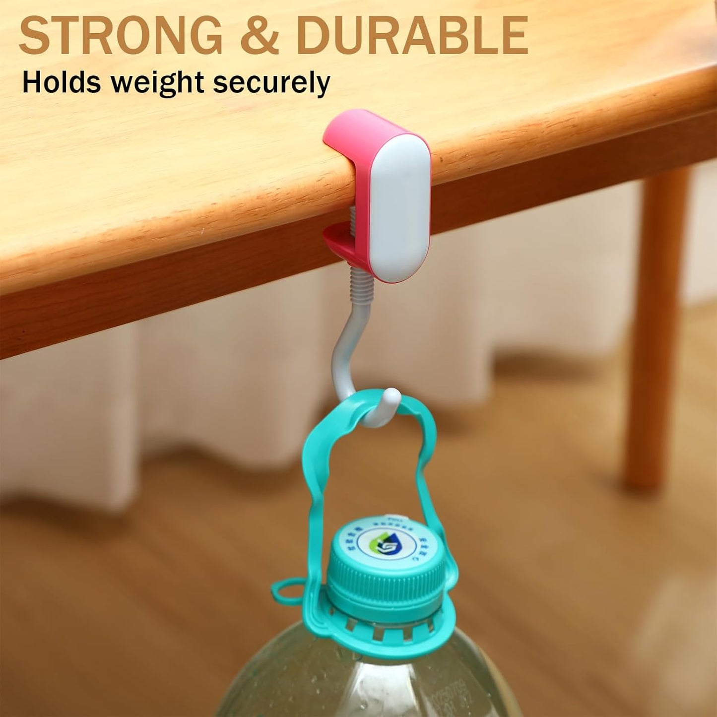 Novabright 4 Pack Adjustable Table Hooks for Hanging Purse Bags Heavy Duty No-Drill Desk Hooks Under Desk Bag Holders Multi-use Organizer for Handbag, Backpack, Headphone Office Table Accessories