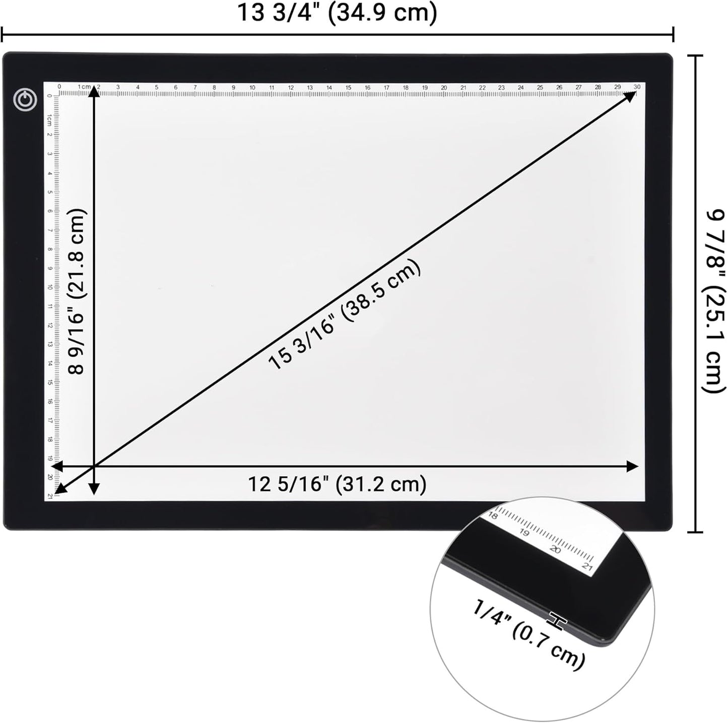 Yescom Portable A4 LED Light Pad with USB Power 14"x10" LED Light Box for Tracing Light Pad Dimmable for Art Diamond Painting Light Board Drawing Sketching Tattoo Animation