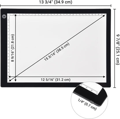 Yescom Portable A4 LED Light Pad with USB Power 14"x10" LED Light Box for Tracing Light Pad Dimmable for Art Diamond Painting Light Board Drawing Sketching Tattoo Animation