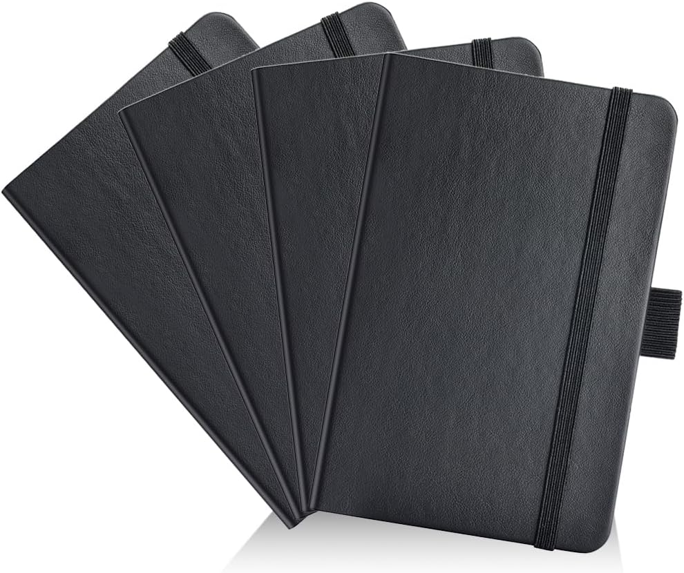 AISBUGUR Pocket Notebook, Small Notebook, 2-Pack Total 320 Pages,3.7" x 5.7" Pocket Notebook (2 Pack, Black1)