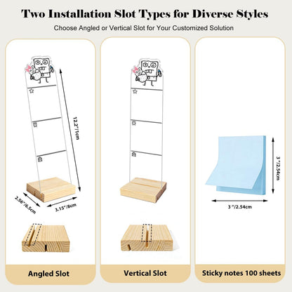 Monitor Memo Board Computer Monitor Memo Board Sticky Note Organizer Hold On Partner Im Overstimulated Sign Acrylic Desk Accessories Removable Wooden Base Set Sticky Notes 100 Sheets 11.8×3.1 inches