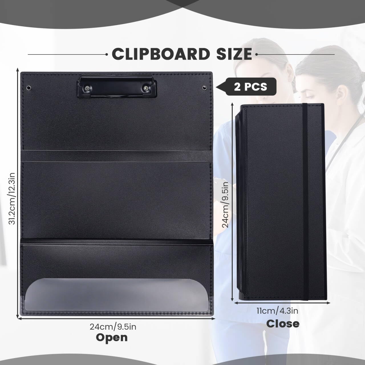 Portable Foldable Nursing Clipboard, Folding Metal Clipboard Pocket Size, Whitecoat Clipboard Nurse Edition Trifold, Occupational Therapy Clipboard for Doctors（Pink）