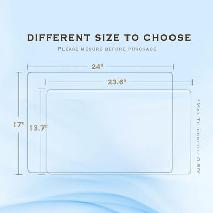 Clear Desk Mat, Clear Desk Pad 24 x 17 in, Desk Protector Mat for Writing & Working, Table Protector Anti-Water & Heat Resistant, for Home & Office, RBDM02T