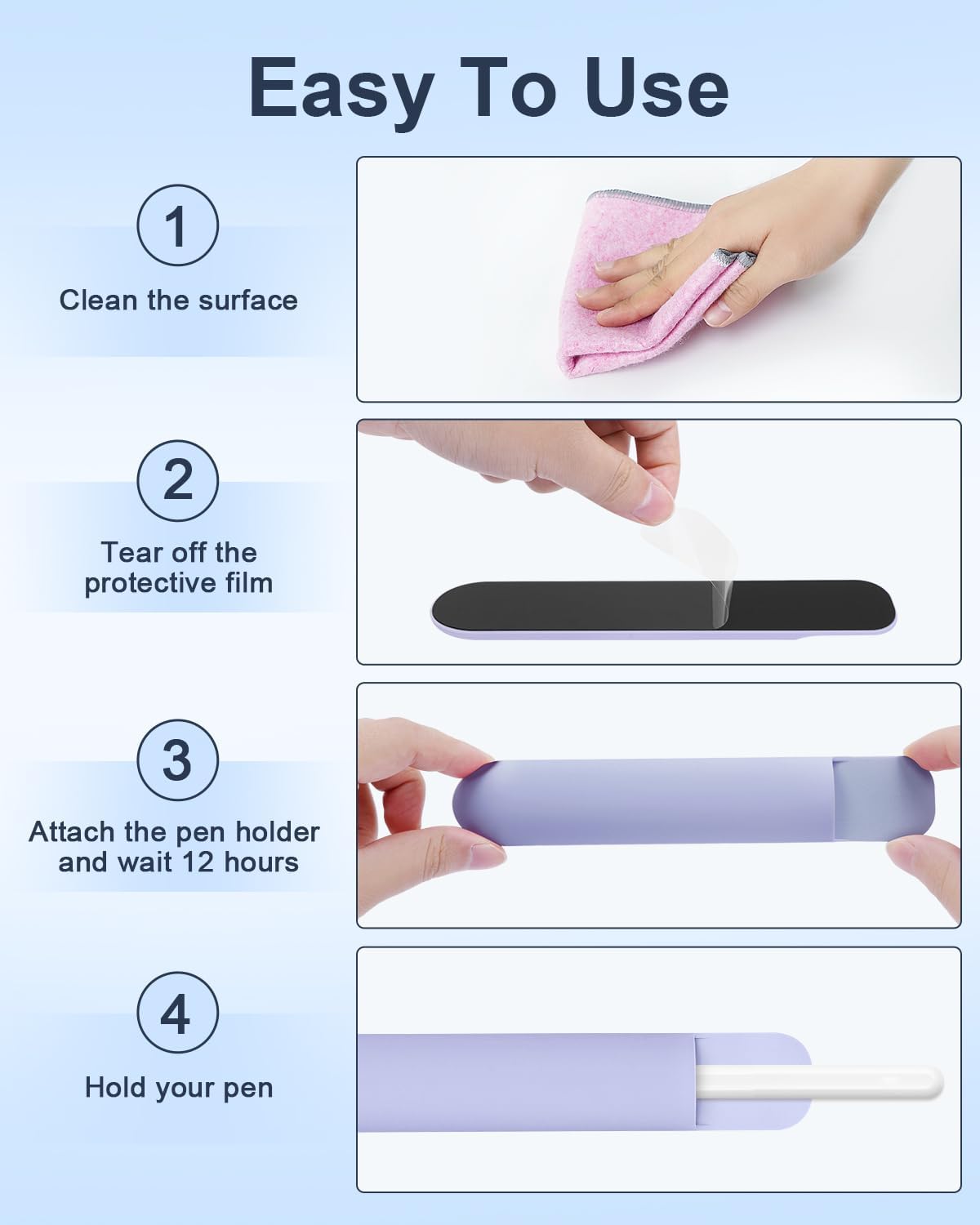 eZAKKA Silicone Pencil Holder For Most Pens,Pencils, 7.8 inch Self-Adhesive Stick To Notebooks,Diary, Desks,Tablet, Green, 1 Pack