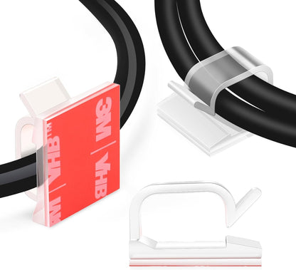 XHF 120 PCS Adhesive Cable Wire Clips Black, Outdoor Christmas Light Clips, Cable Management Wire Organizer Cord Holder for Under Desk, Car, Wall, TV PC Ethernet Cable