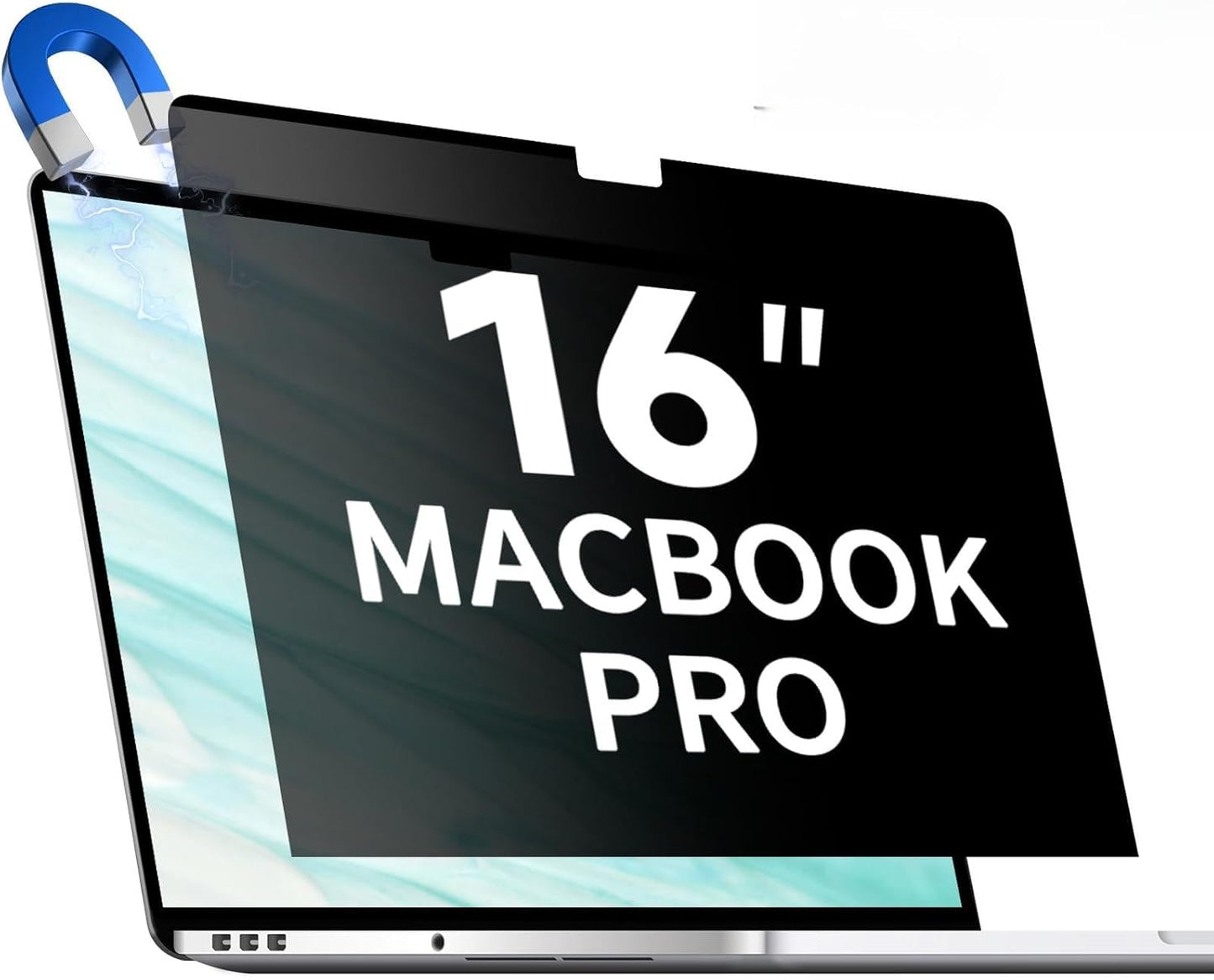 Magnetic Laptop Privacy Screen 14 Inch 16:10, Removable Matte Anti Glare Blue Light Filter - Computer Privacy Shield Not for 14" 16:9 Laptop
