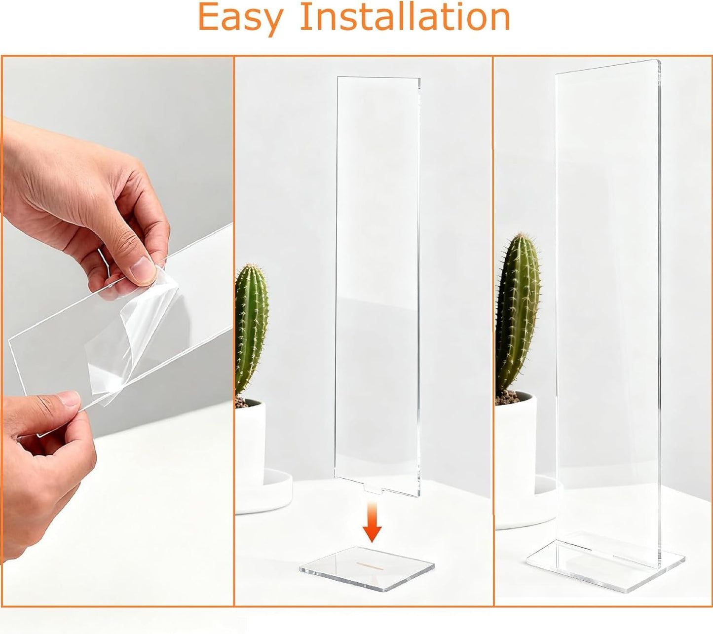 Monitor Memo Board,Detachable Acrylic Sticky Note Holder - Transparent Desktop Monitor Memo Board Stand for Computer Laptop, Portable Message Panel Reminder Office Desk Accessories (2PCS)