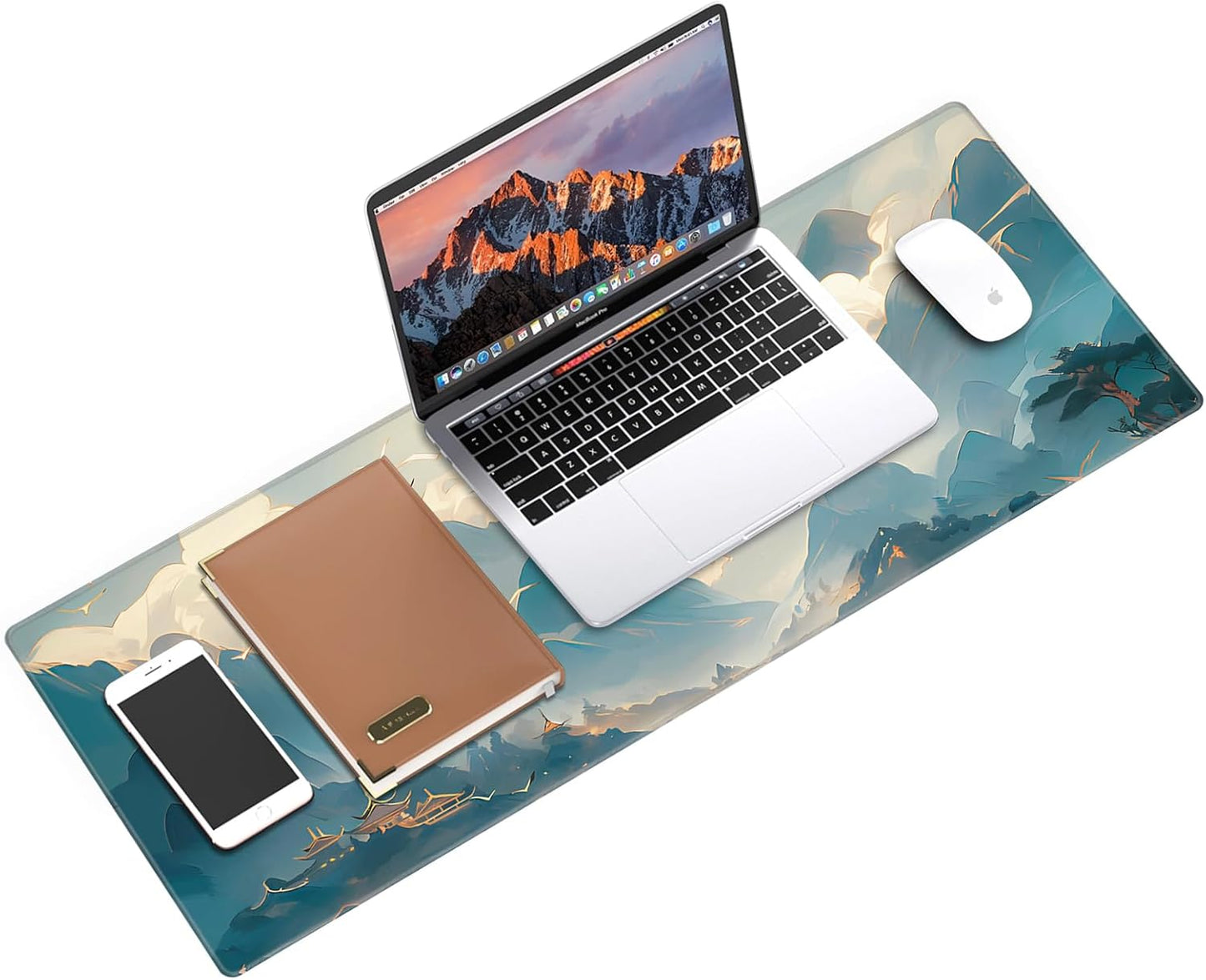 Galdas Mouse Pad For Gaming,Forest Background Pattern XXL XL Large Mouse Mat Long Extended MousePad Desk Mat Non-Slip Rubber Mice Pads Stitched Edges Thin (31.5 x 11.8 x 0.12 Inches) Tree