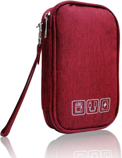 Electronic Organizer Bag Cable Organizer Travel Cord Organizer Case Pouch Portable Carrying Case for Charger Hard Drive Earphone USB SD Card (Black)