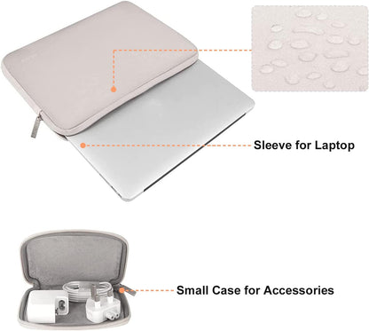 MOSISO Laptop Case 13.3 inch, 13-13.3 inch Laptop Sleeve Bag Compatible with MacBook Air/Pro 13/Pro 14 M5 M4 M3 M2 M1, HP Dell ASUS Lenovo, Neoprene Computer Sleeve Bag with Small Case, Baby Pink - Colors B