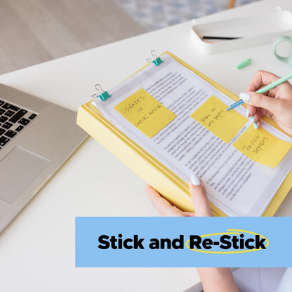 Post-it 100% Recycled Paper Super Sticky Notes, 3 in. x 3 in., 5 Pads, 70 Sheets per Pad, Wanderlust Pastels, School Supplies and Office Products