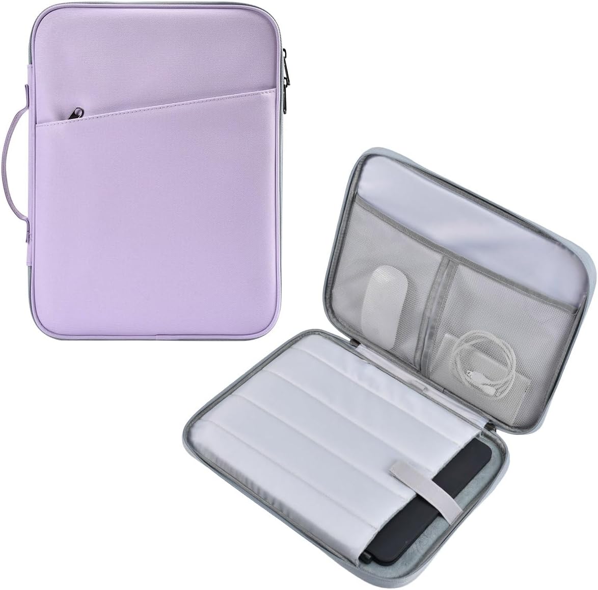 12-12.9 Inch Tablet Sleeve Bag for 12.4" Samsung Galaxy Tab S10+ S9+ Plus/S8+/S7+ Plus/S7 FE,13" iPad Air M4 M3 M2/iPad Pro M5 M4/Pro 12.9"/Microsoft Surface Go 2 12.4"/Pro 11 10 Carrying Case-Black
