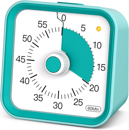 Visual Timer for Kids with Pause Function, 60 Minute Countdown Timer for Kids Desk Study, Teaching, Kitchen Cooking, Office Meetings, Time Management for ADHD (White)