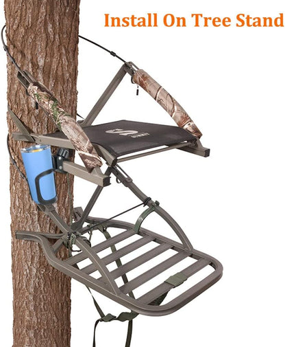 Huntury Cup Holder for Treestand Hunting, Easy Clamps On Tree Stand Or Climbing Sticks, Bottle Holder for Hunting, Install No Drilling Or Tool Needed Package of 2