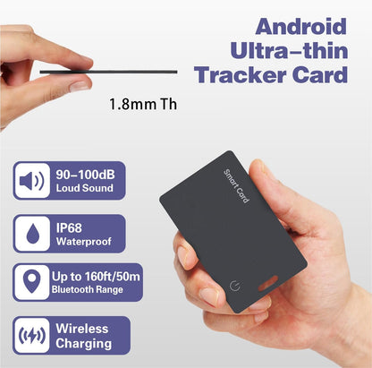 Reyke Wallet Tracker Android Card, Tracking Card Bluetooth Tracker for Android Phones, Compatible with Google Find My Device, Rechargeable Wallet Finder for Keys, Luggage, Backpack