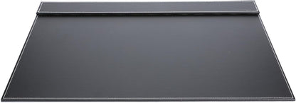 24" x 18" Leather Desk Blotter with Top Rail for Writing Leather Executive Desk Pad Protector Desk Mat for Office Home Workplace Black