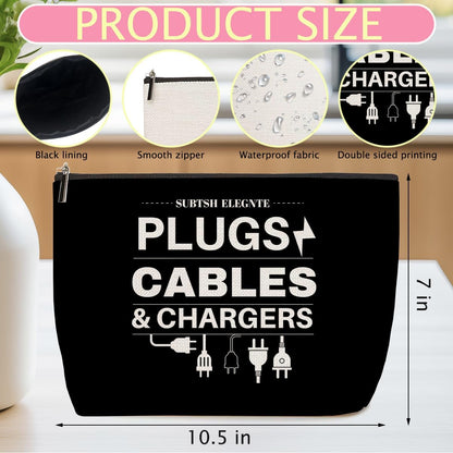 ZHAMEN 2 Pcs Cables Chargers Makeup Bag, Organizer Portable Pouch Purse Travel Essentials Organizer Cosmetic Bags for Women, Roomy Travel Makeup Toiletries Accessories, Birthday Gifts for Women