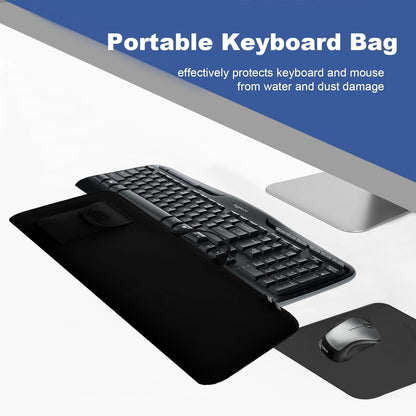 Travel Case for Logitech MK335 Wireless Computer Keyboards Mouse Combo, Neoprene Mouse Pouch and Cable Storage Bag, Keyboard Sleeve for Aula S99 Gaming Keyboard (Black)