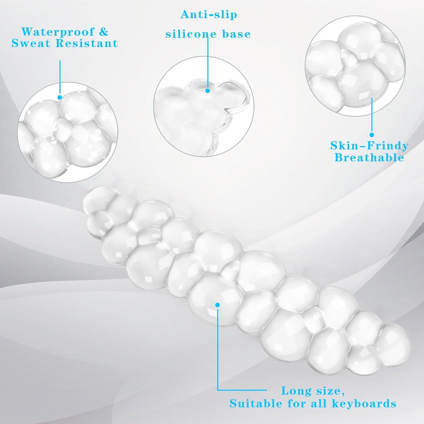 Gel Cloud Keyboard and Mouse Wrist Rest, Cute Wrist Support and Arm Support Keyboard Rest for Keyboard and Mouse Typing Pain Relief，Suitable for Office/Computer/Laptop/Gaming（White）