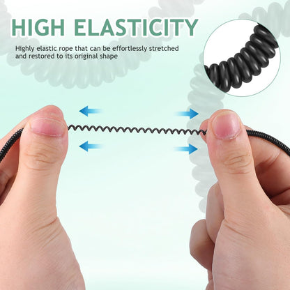 Angoily 2pcs Retractable Pen Leash for Touch Pens, Elastic Tether Lanyard with Silicone Holder for Clipboards and Tablets, Anti-Lost Stretchy Rope for Desk and Drawing for Tablets Clipboards Desk