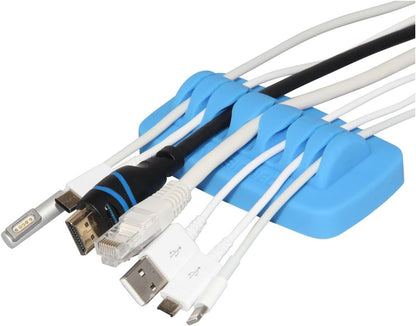 Desktop Cable Organizer, Weighted, Eco-Friendly Silicone, No Bad Smell, Bundled with 4 Reusable Cable Ties (Black)