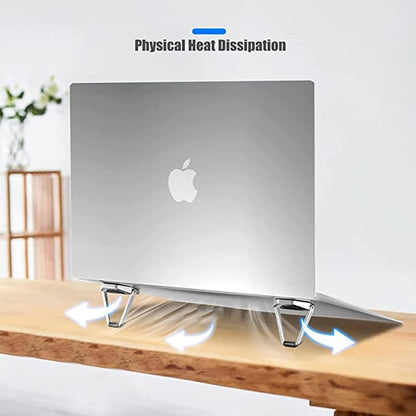 Portable Invisible Laptop Stand - 2PCS Zinc Alloy Laptop Mini Stand Heat Dissipation Pad, Laptop Lifter for 12-20 Inch Laptops (Black)
