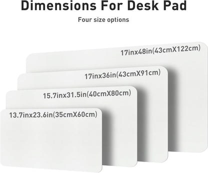 Aothia Leather Desk Pad Protector, Mouse Pad, Office Desk Mat, Non-Slip PU Leather Desk Blotter, Laptop Desk Pad, Waterproof Desk Writing Pad for Office and Home(Dark Blue,31.5" x 15.7") - Colors A