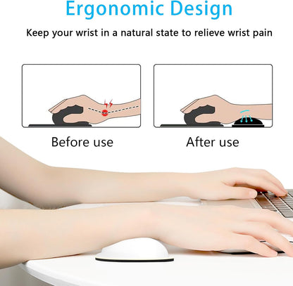 Dapesuom Mouse Wrist Rest, Ergonomic Memory Foam Mouse Wrist for Computer Desk Mats Support, PU Leather Hand Rest Pad Cushion for Gaming, Laptop, Men, Women, Pain Relief & Easy Typing, Black