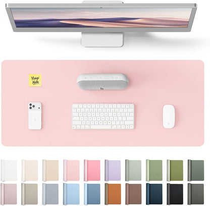 YSAGi Leather Office Desk Pad Protector, Large Mouse Pad, Non-Slip, PU Leather, Laptop Desk Blotter, Waterproof Writing Pad for Office and Home, Black, 23.6" x 13.8" - Colors B