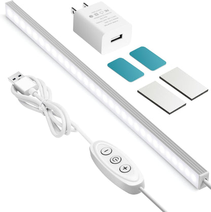 GLVSAE Under Cabinet Lighting, 12 Inch Plug in Light Bar, LED Keyboard Lights, 6000K Cool White Light, Ultra Thin Dimmable Light Bar, Suitable for Kitchen/Desk/Closet/Workbench