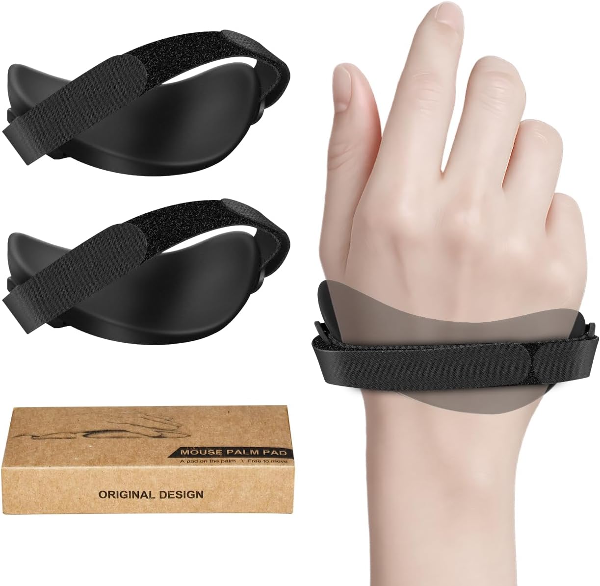 JIKIOU Advanced Ergonomic Right-Handed Gaming Wrist Rest for Mouse - Superior Support for Serious Gamers - Anti-Fatigue, Smooth Glide 2 Pack Black