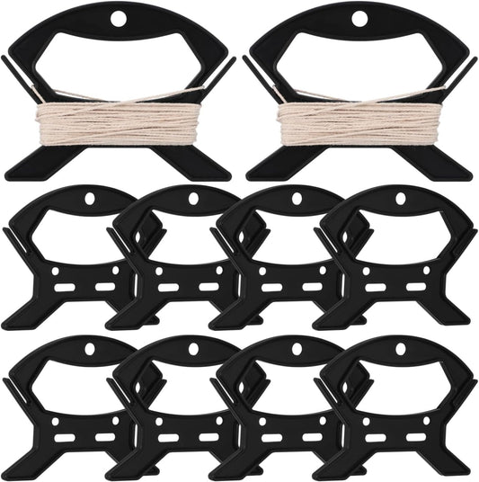 Garneck 10pcs Rope Winder: Cord Cable Organizer for Extension Cord Storage Rope Line Winder for Fishing Camping Outdoor Tools Portable Reusable String Wrap Black
