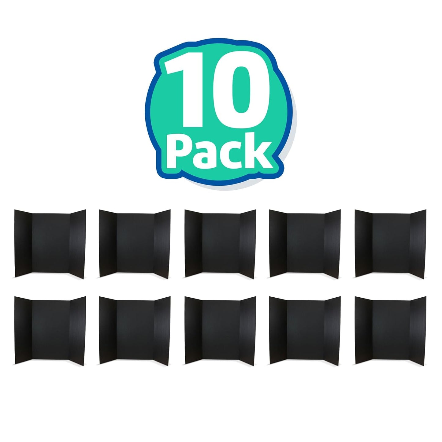 Flipside Products 36” x 48” Project Boards for Presentations, Science Fair, School Projects, Event Displays and Trifold Picture Board, Proudly Made in USA - Black - 4 Pack