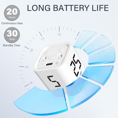 Rotating Pomodoro Timer 5, 25, 10 50 Minutes Preset, Desk Productivity Flip Timer, ADHD Tool Cube Countdown Stopwatch, Vibration/High/Low Volume/Custom Modes, for Work, Study, Back to School, Kitchen