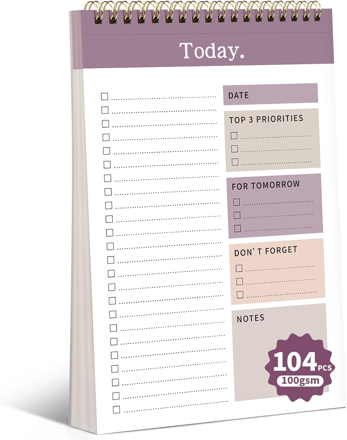 104 Pgs Weekly To Do List Notepad, 52 Duplex-Printed Undated Sheets 100 GSM（8.5"×11") Weekly Desk Planner For Work Home School Office Desk Accessories Supplies & Goal Setting Tasks - Green