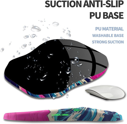 Ergonomic Raised Mouse Pad Wrist Support with Bilateral Slope Memory Foam Mousepad for Wrist Rest and Carpal Tunnel Pain Relief 11.8x7.9〃 Black