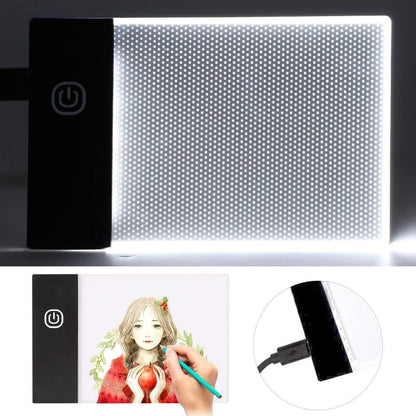 Simlug A6 Light Pad, LED Light Board, Non-Slip Backing, Bright, USB Cable, White, Plastic, Battery Powered, Art, Craft, Animation, Calligraphy, Painting