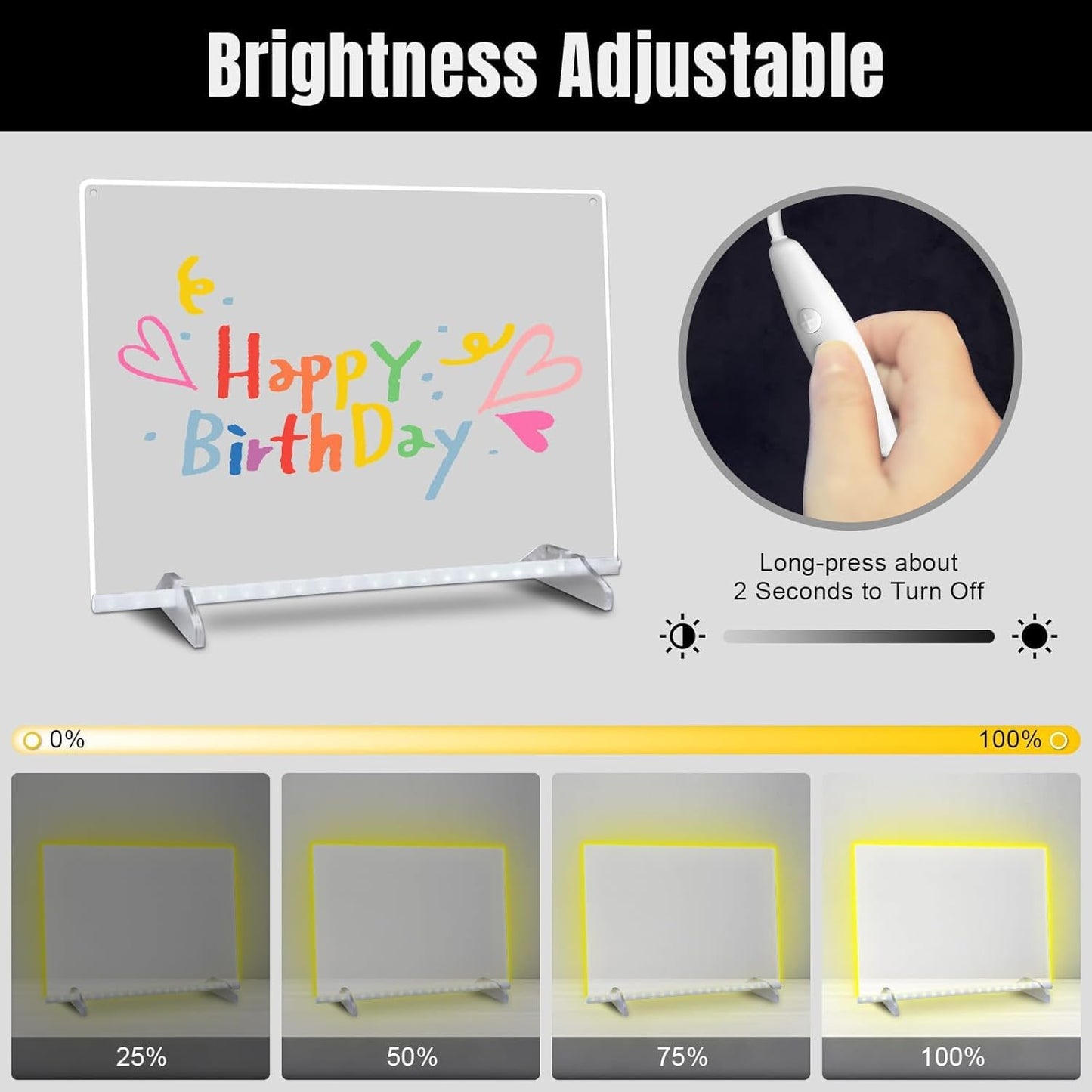 Led Note Board with Colors,16''Drawing Tablet,6 Modes & 8 Colors Light Up Drawing Board,Kids Toy with 13 Light Effects,Birthday Holiday Day Gifts for Girls & Boys Age 3+,Tracing Book（White）