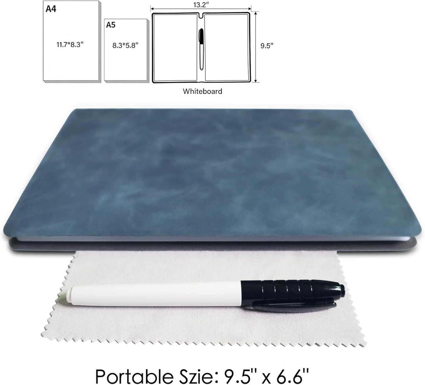 Portable Small Dry Erase Board Whiteboard Notebook Handheld, Reusable White Board Dry Erase Notebook for Desk, At Home Office Study Essentials-9.5" x 6.6" (Pink)