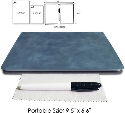 Portable Small Dry Erase Board Whiteboard Notebook Handheld, Reusable White Board Dry Erase Notebook for Desk, At Home Office Study Essentials-9.5" x 6.6" (Pink)