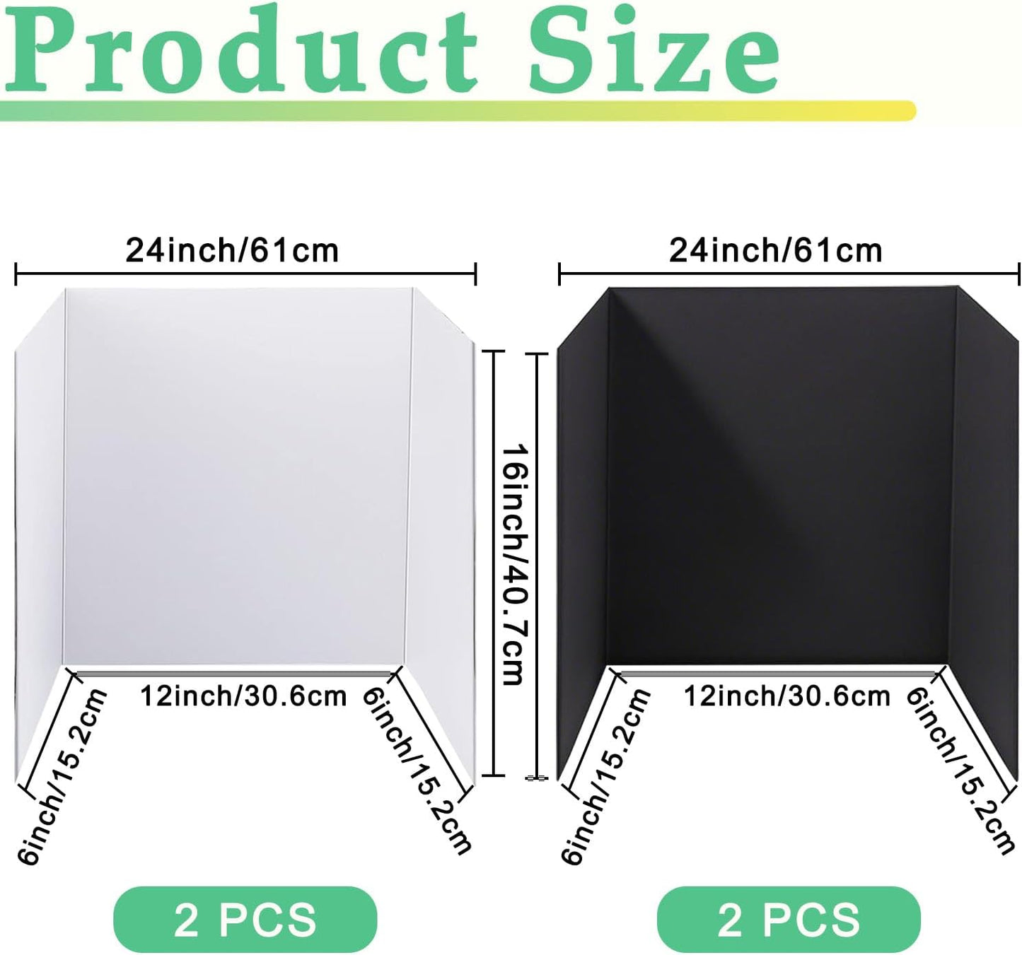 LonlyEagle Trifold Poster Board, 24" x 16", 3-Pack, White Corrugated Project Boards for Science Fairs, School Projects, Event Displays