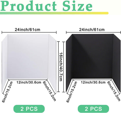 LonlyEagle Trifold Poster Board, 24" x 16", 3-Pack, White Corrugated Project Boards for Science Fairs, School Projects, Event Displays