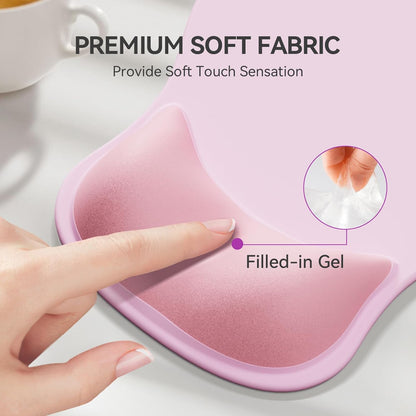 Ergonomic Mouse Pad with Wrist Rest,Cute Gel Mousepad Wrist Support - Small Mini Portable for Travel Mouse Pads for Desk Laptop,Computer,Office & Home Decor (Pink&Light Pink)