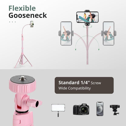 SENSYNE 62" Phone Tripod & Selfie Stick, Extendable Cell Phone Tripod Stand with Wireless Remote and Phone Holder, Compatible with iPhone Android Phone, Camera