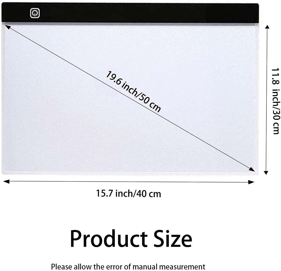 A4 Light Pad for Diamond Painting - Sponake Light Board Tracing with 3 Level Brightness Apply to Full Drill & Partial Drill 5D Diamonds Art - Craft, Sketching, Animation,Weeding Vinyl