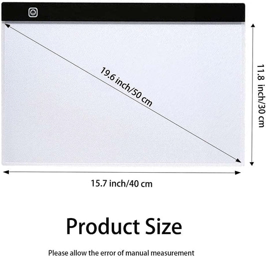 A4 Light Pad for Diamond Painting - Sponake Light Board Tracing with 3 Level Brightness Apply to Full Drill & Partial Drill 5D Diamonds Art - Craft, Sketching, Animation,Weeding Vinyl